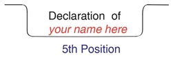 Bottom Declaration of "    " Tab - Position #5