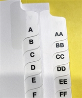 Side Collated Letter Tabs Sets - A-ZZZZ