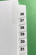 Side Tabs #26-50 Individual